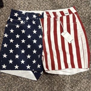 Patriotic Star and Stripe Jean Shorts